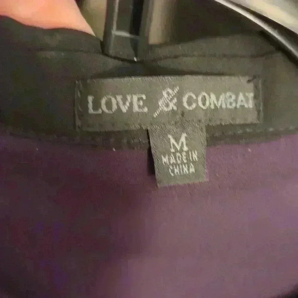 purple with roses cardigan made by love and combat size medium. - Picture 2 of 3